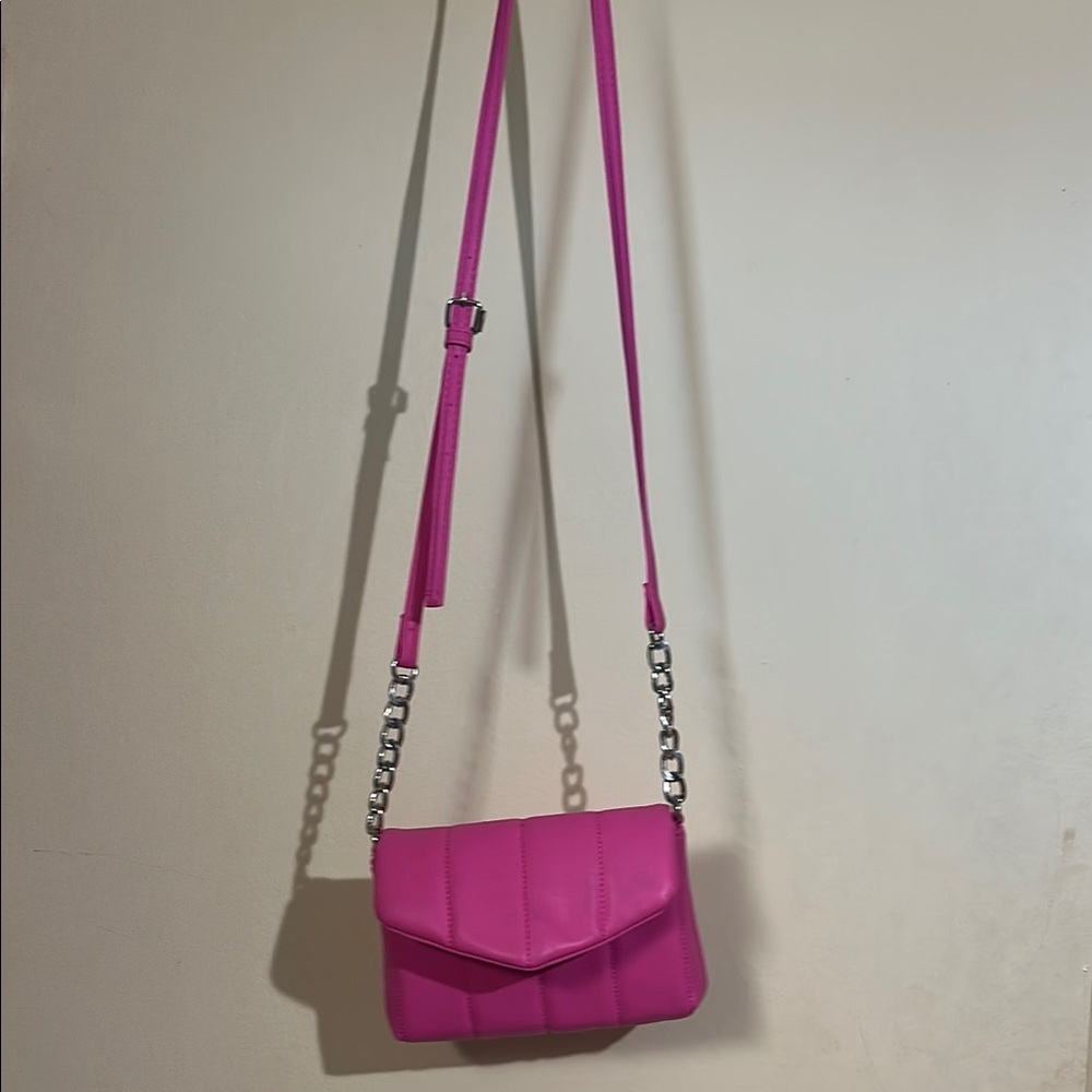 Pink Quilted Crossbody Bag